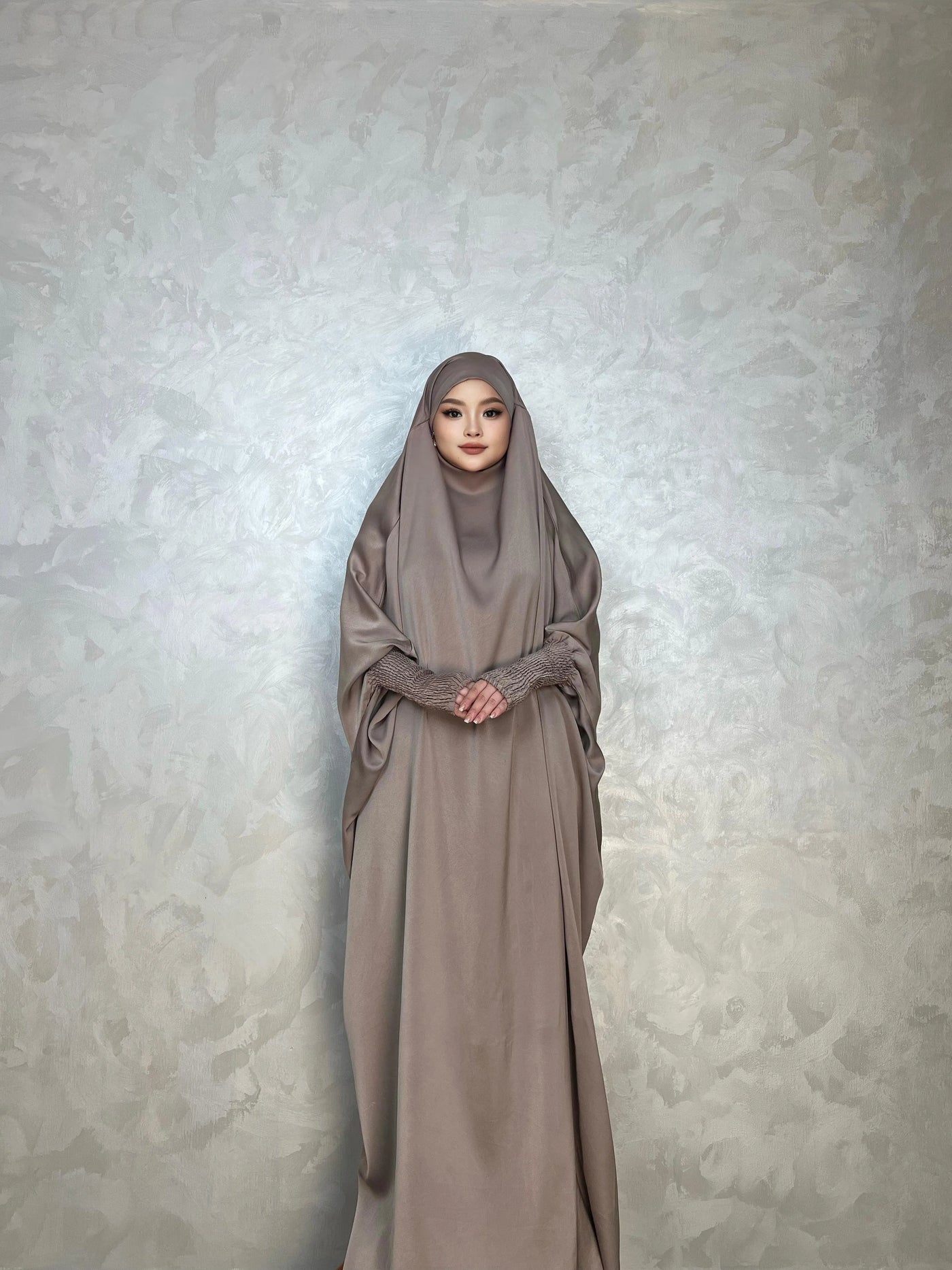 LM001 Muslim Dress for Women One Piece Jilbab Prayer Clothes Muslim jilbab abaya Dress Khimar Islam Dubai Outfits - LM001-LATTE-Jilbab Only LumosModesty