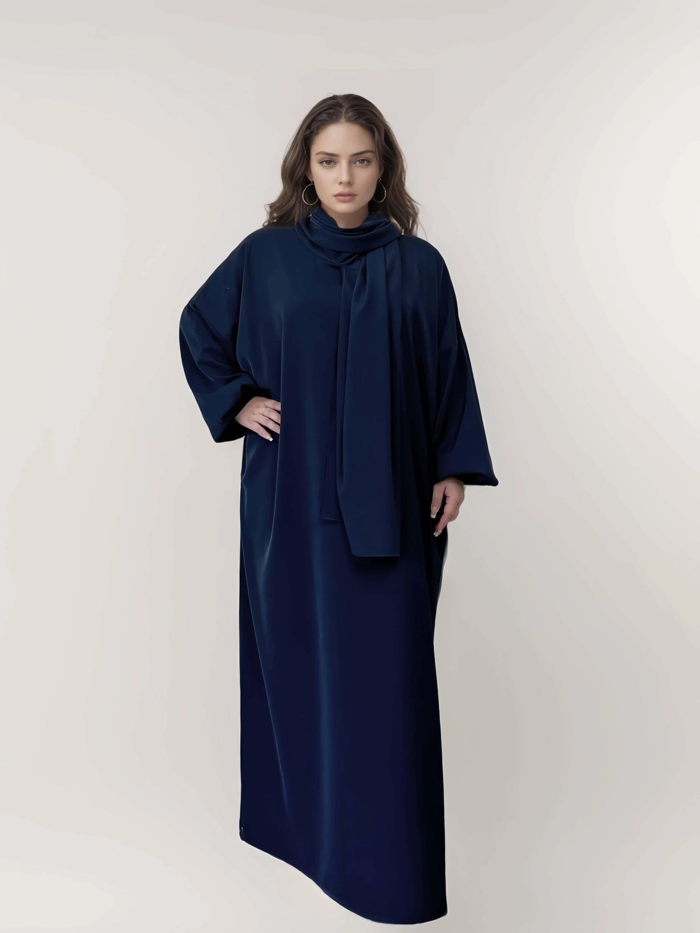 LM003 Hooded Abaya Hijab -Attached With Scarf - Pockets BUY ONE GET ONE 50% OFF - LumosModesty