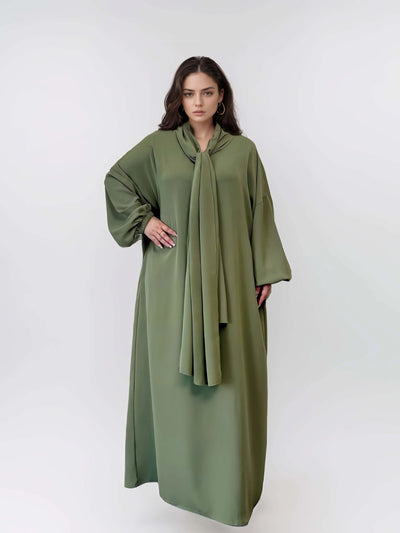 LM003 Hooded Abaya Hijab -Attached With Scarf - Pockets BUY ONE GET ONE 50% OFF - LumosModesty