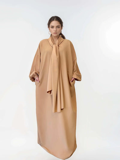 LM003 Hooded Abaya Hijab -Attached With Scarf - Pockets BUY ONE GET ONE 50% OFF - LumosModesty