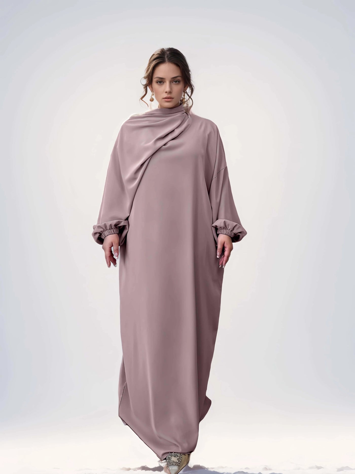 LM003 Hooded Abaya Hijab -Attached With Scarf - Pockets BUY ONE GET ONE 50% OFF - LumosModesty