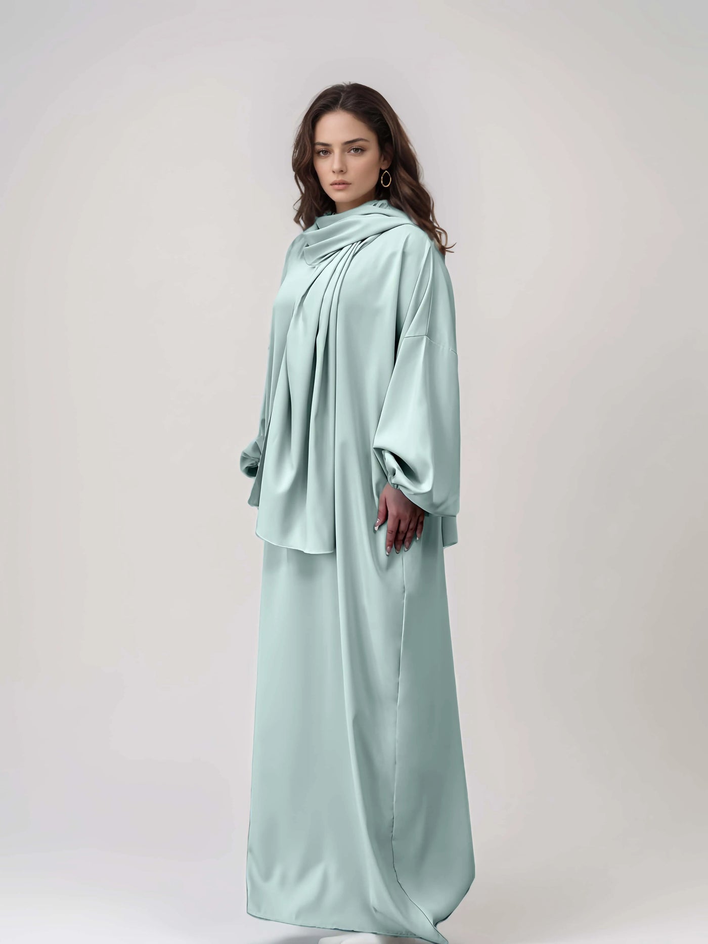 LM003 Hooded Abaya Hijab -Attached With Scarf - Pockets BUY ONE GET ONE 50% OFF - LumosModesty