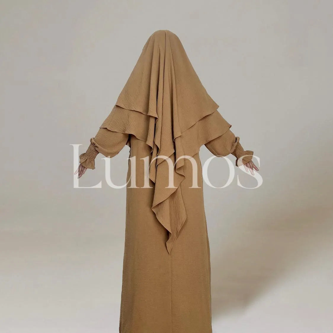 LM008 Crepe Cotton Slip Abaya Dress With Pockets - LumosModesty