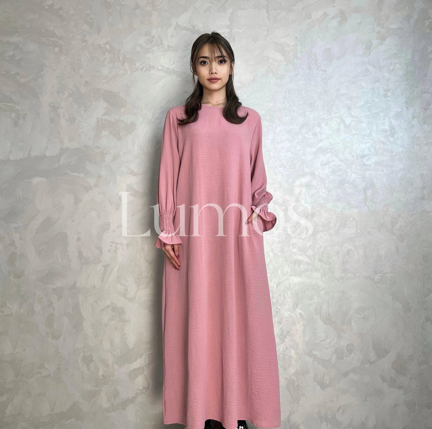 LM008 Crepe Cotton Slip Abaya Dress With Pockets - LumosModesty