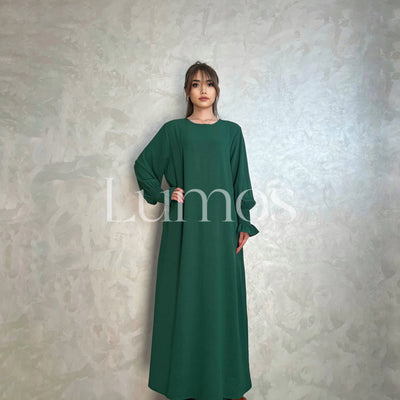 LM008 Crepe Cotton Slip Abaya Dress With Pockets - LumosModesty