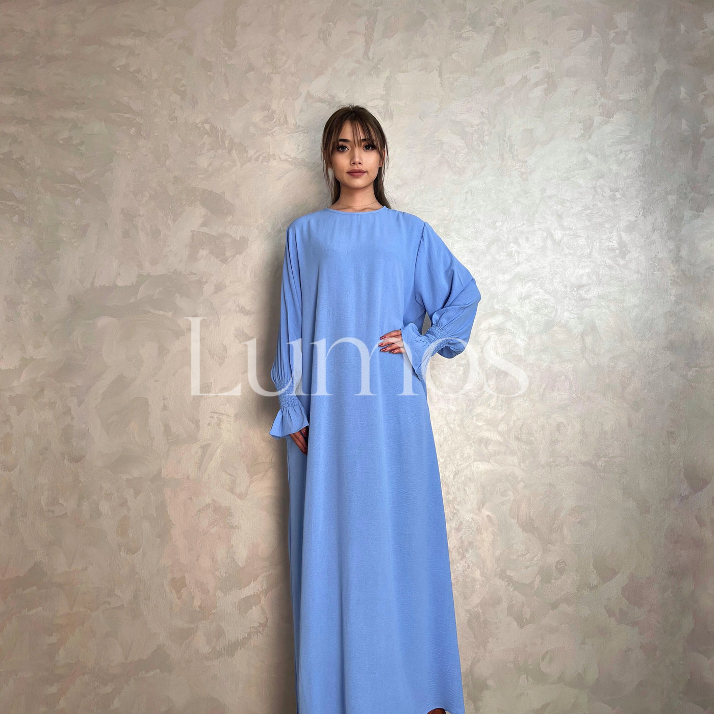 LM008 Crepe Cotton Slip Abaya Dress With Pockets - LumosModesty