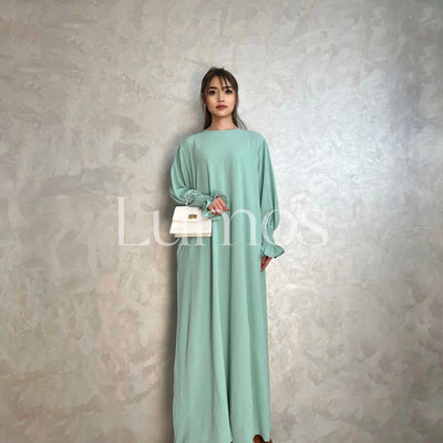 LM008 Crepe Cotton Slip Abaya Dress With Pockets - LumosModesty