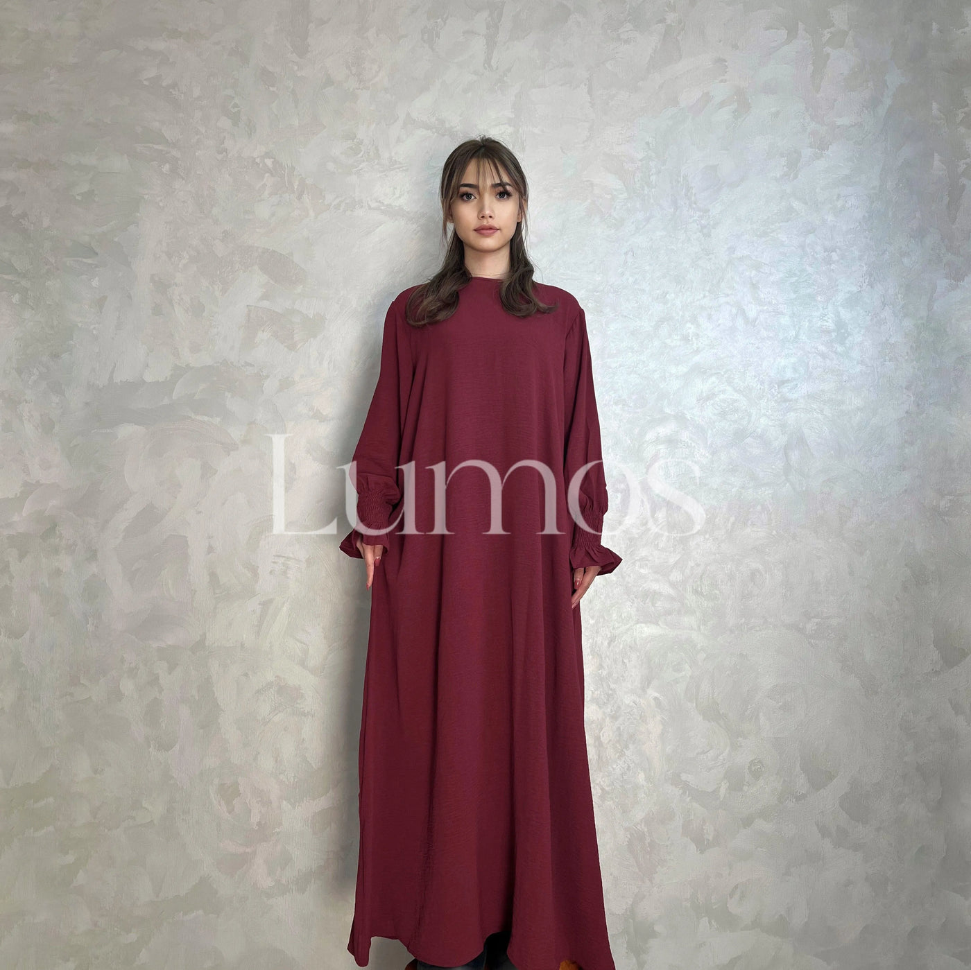 LM008 Crepe Cotton Slip Abaya Dress With Pockets - LumosModesty