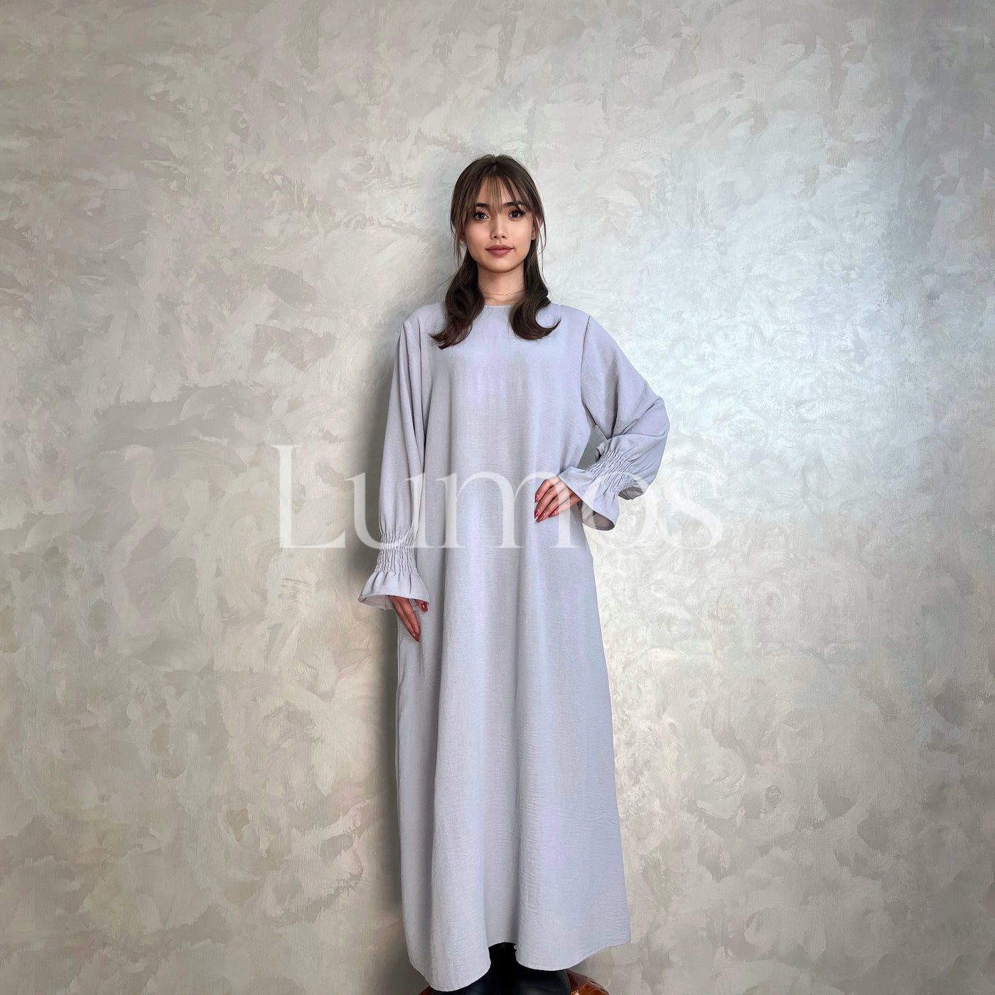 LM008 Crepe Cotton Slip Abaya Dress With Pockets - LumosModesty