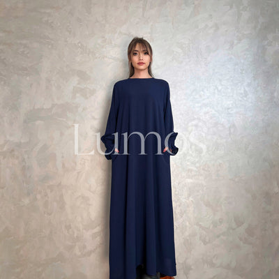 LM008 Crepe Cotton Slip Abaya Dress With Pockets - LumosModesty