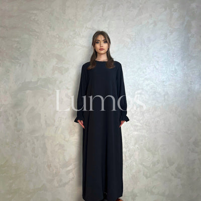 LM008 Crepe Cotton Slip Abaya Dress With Pockets - LumosModesty