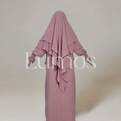 LM008 Crepe Cotton Slip Abaya Dress With Pockets - LumosModesty