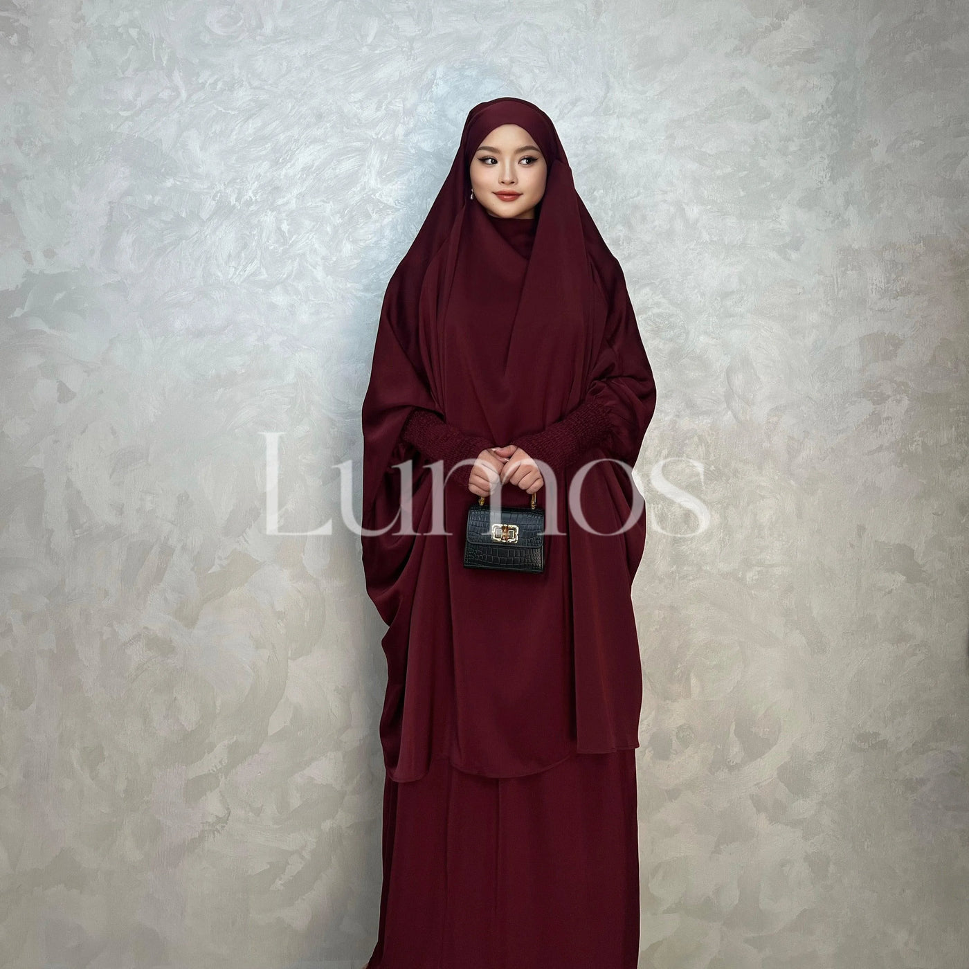 LM011 Multi Color -Luxury Two Piece Robe Set - Pocket Robe - Hijab Set - LumosModesty