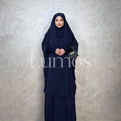 LM011 Multi Color -Luxury Two Piece Robe Set - Pocket Robe - Hijab Set - LumosModesty