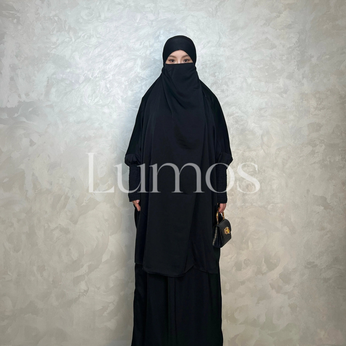 LM011 Multi Color -Luxury Two Piece Robe Set - Pocket Robe - Hijab Set - LumosModesty