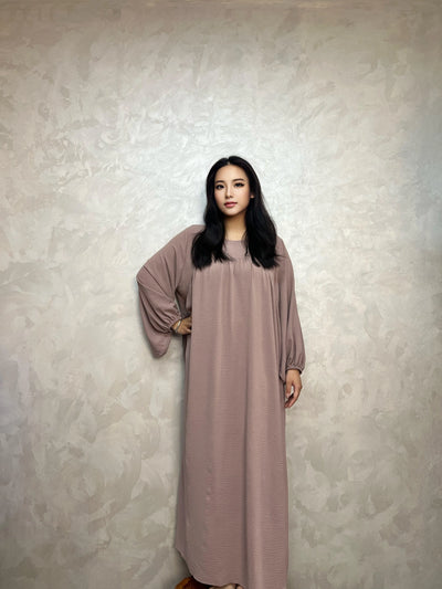 LM021 Balloon Sleeves Abaya With Pockets - LumosModesty