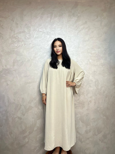 LM021 Balloon Sleeves Abaya With Pockets - LumosModesty