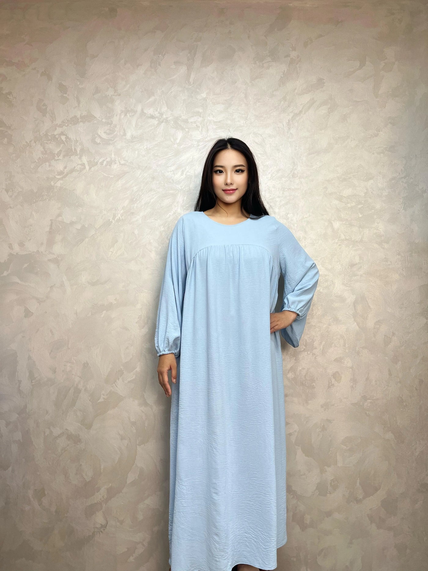 LM021 Balloon Sleeves Abaya With Pockets - LumosModesty