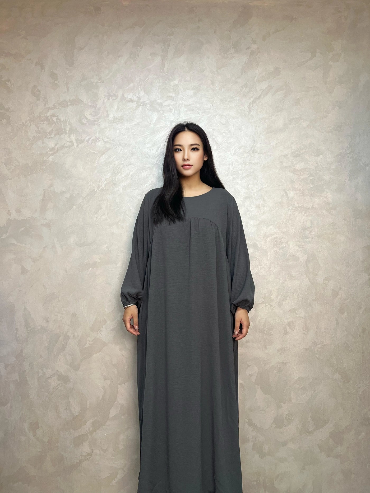 LM021 Balloon Sleeves Abaya With Pockets - LumosModesty