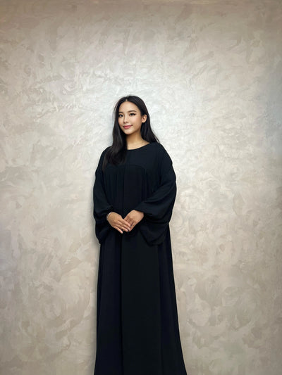 LM021 Balloon Sleeves Abaya With Pockets - LumosModesty