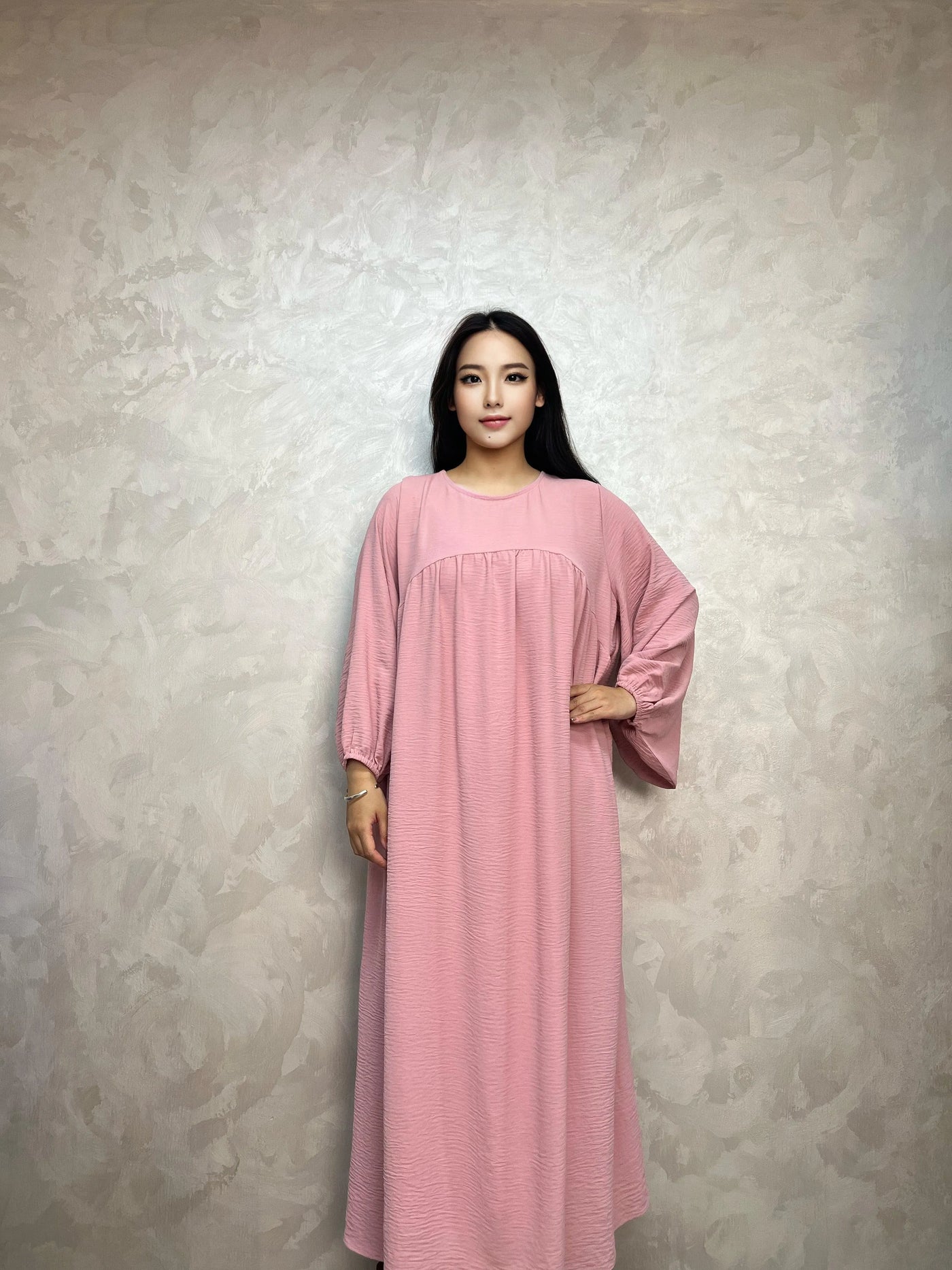 LM021 Balloon Sleeves Abaya With Pockets - LumosModesty