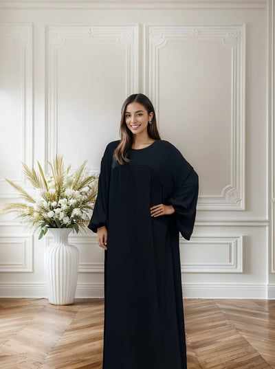 LM021 Balloon Sleeves Abaya With Pockets - LumosModesty