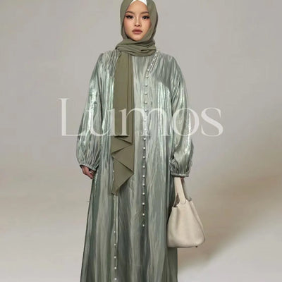 LM022 Pearl Two Pieces Abaya Set - Lightweight - LumosModesty