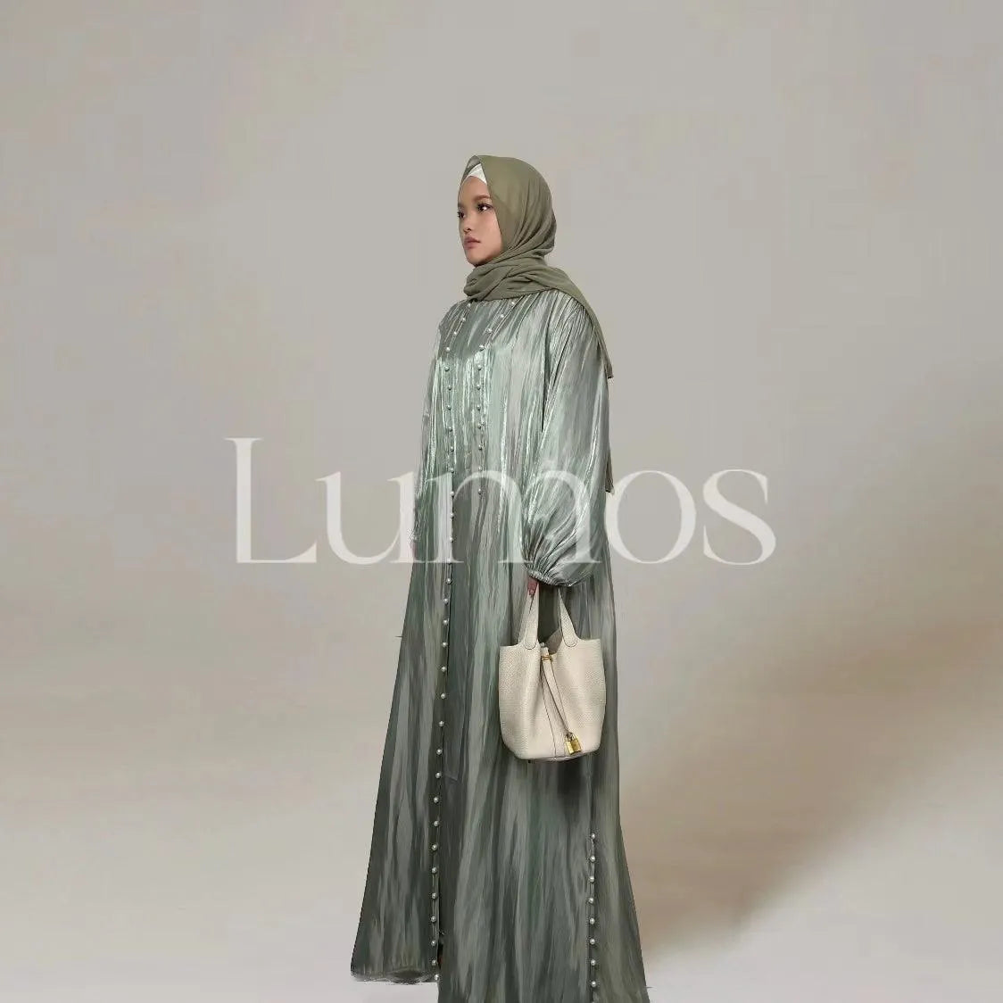 LM022 Pearl Two Pieces Abaya Set - Lightweight - LumosModesty