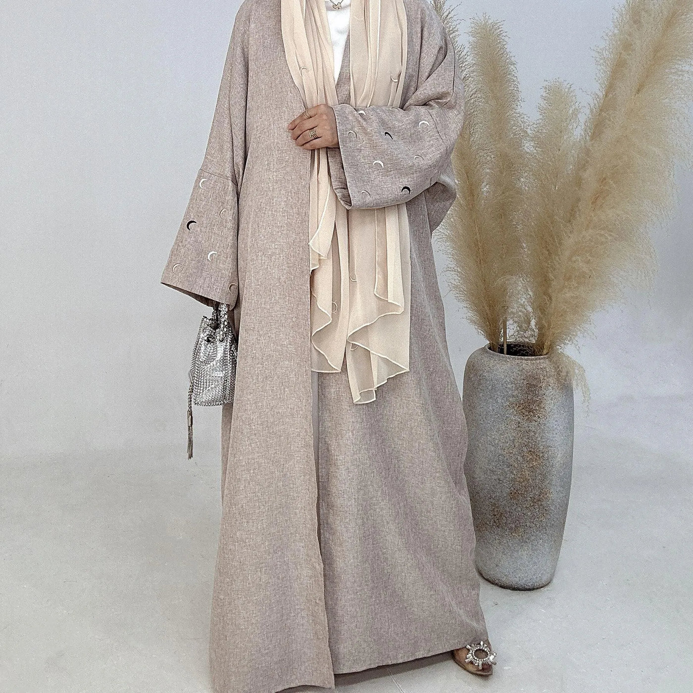 LM031 Moon Kimono Abaya with Hijab Set - LumosModesty