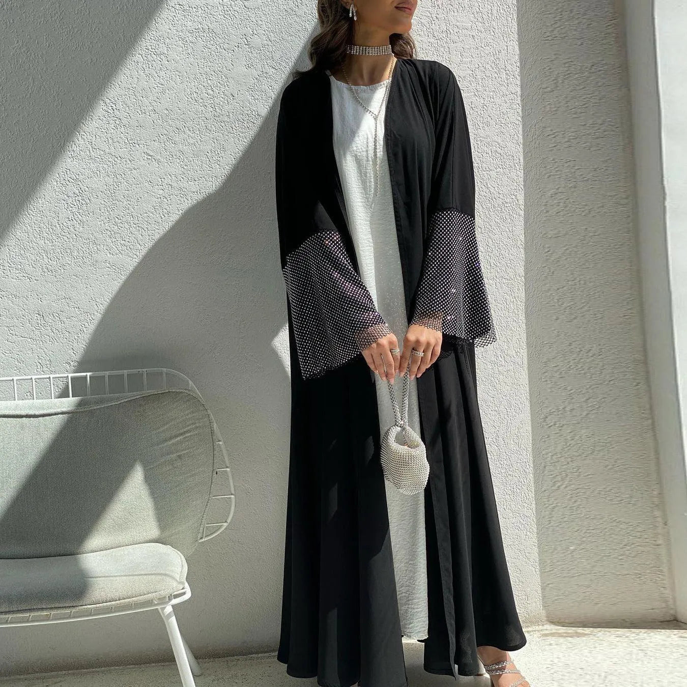 Diamond Sleeves Cardigan Abaya for Woman - LumosModesty