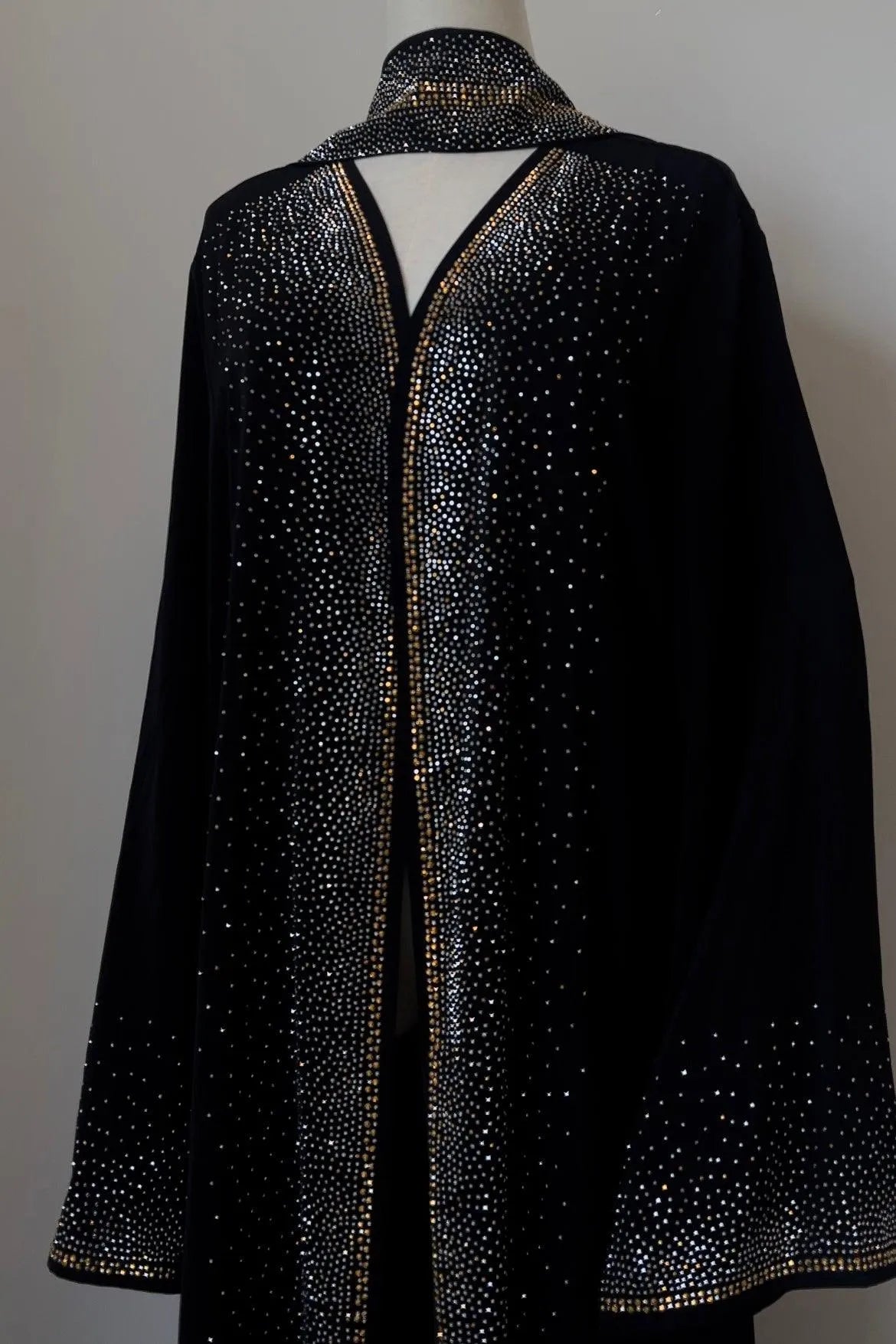 LM061 Galaxy Abaya Glitter Rhinestone Diamonds Embellished with Belt-lumosmodesty