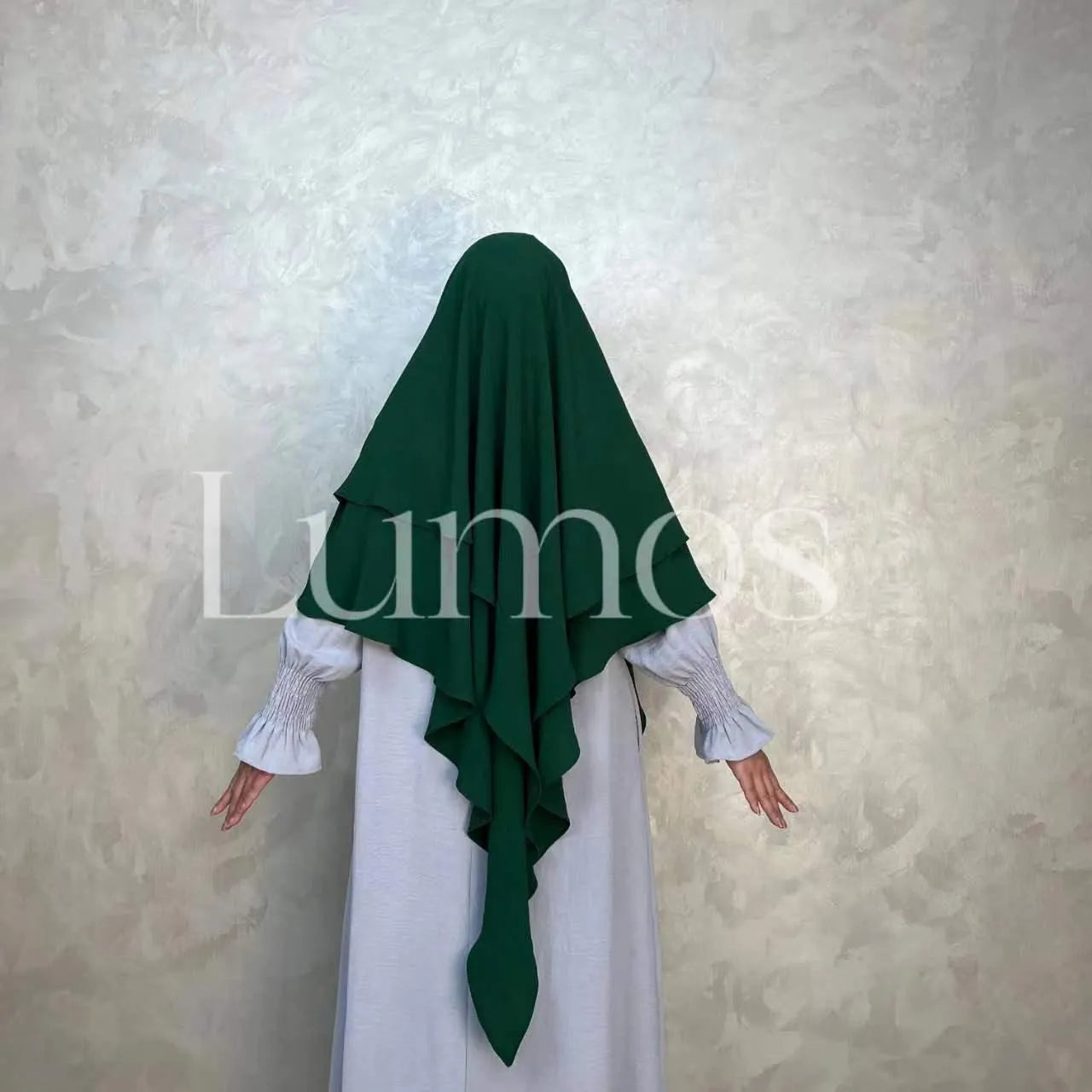 LM508 Two Layers Khimar Crepe Cotton - LumosModesty