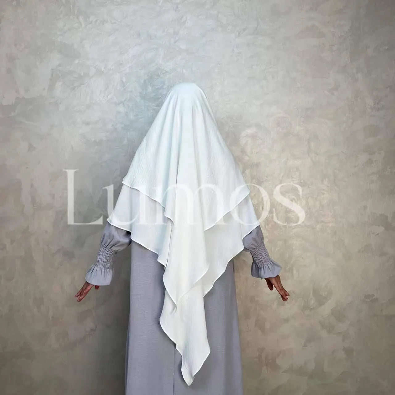 LM508 Two Layers Khimar Crepe Cotton - LumosModesty