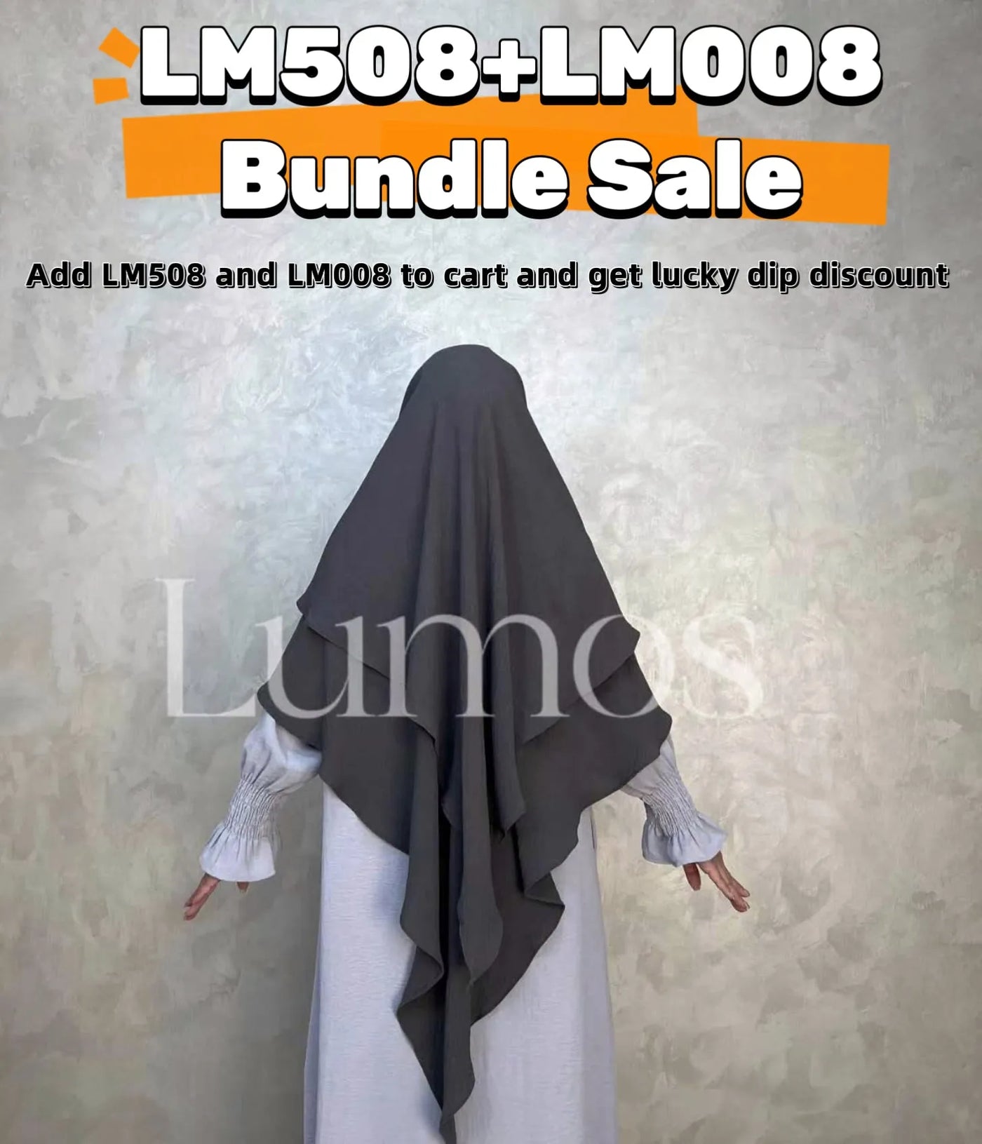 LM508 Two Layers Khimar Crepe-lumosmodesty