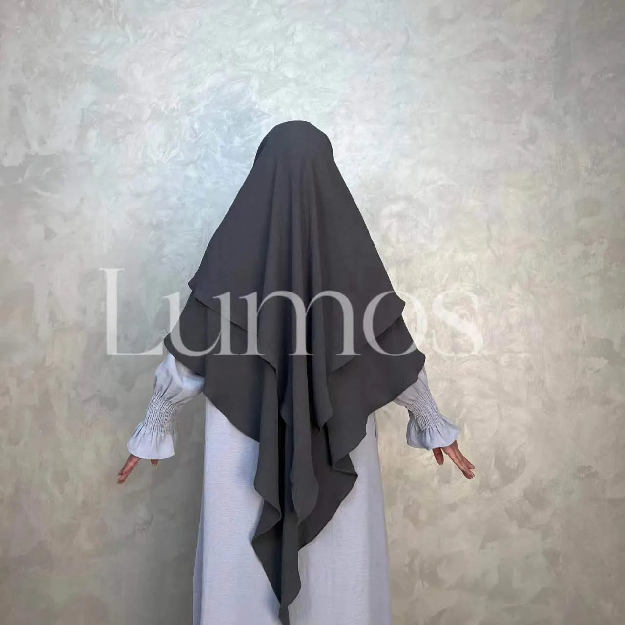 LM508 Two Layers Khimar Crepe Cotton - LumosModesty