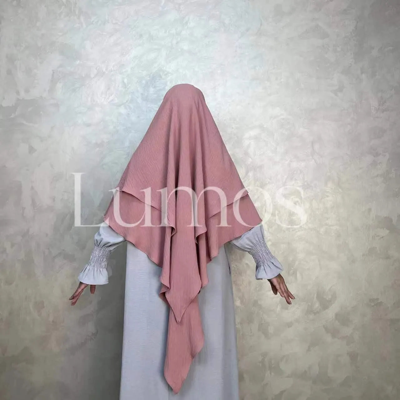 LM508 Two Layers Khimar Crepe Cotton - LumosModesty