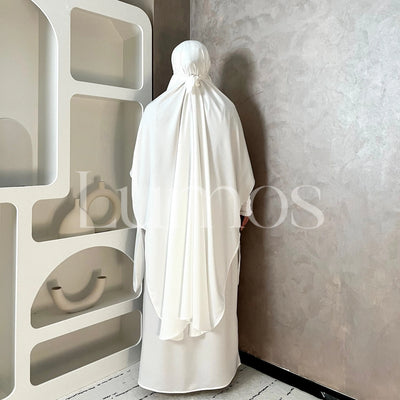 Umrah Collection White Jilbab Prayer Set Islamic Mecca Translucent Muslim Women - LumosModesty