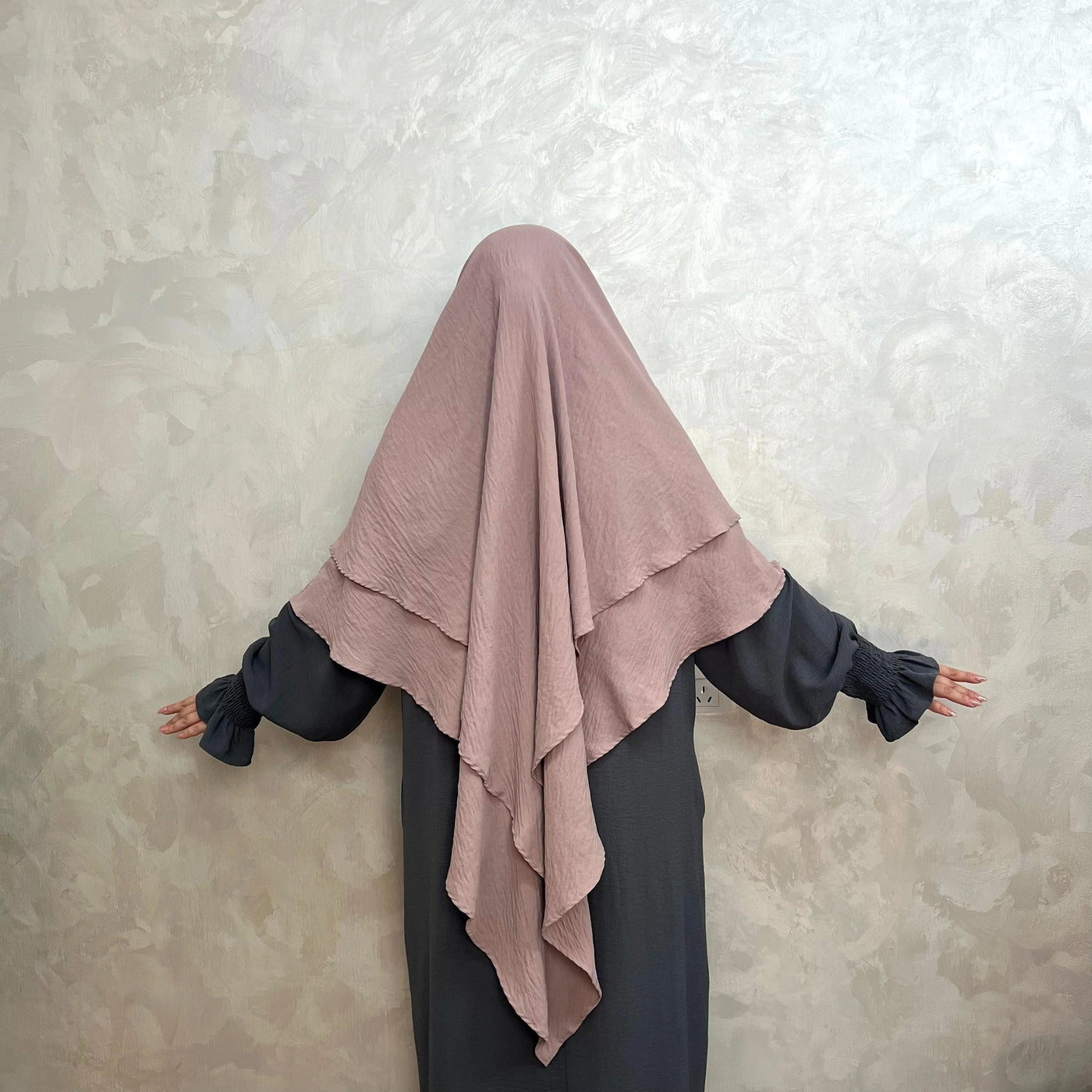 LM508 Two Layers Khimar Crepe Cotton - LumosModesty